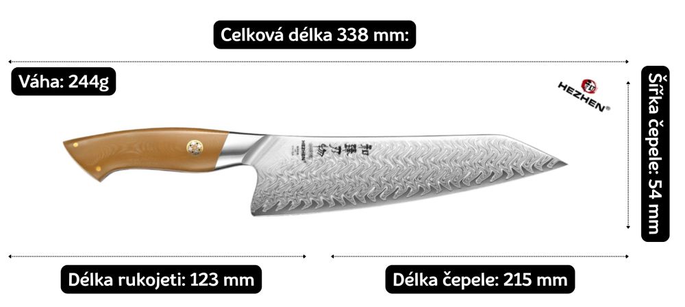 rozměry nože